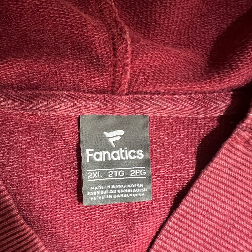 NWT SF 49ers Fanatics Women’s Hoodie 2XL Oversized Washed Red NFL V-Neck - Picture 5 of 11